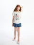 LC Waikiki Crew Neck Printed Short Sleeve Girl T-shirt